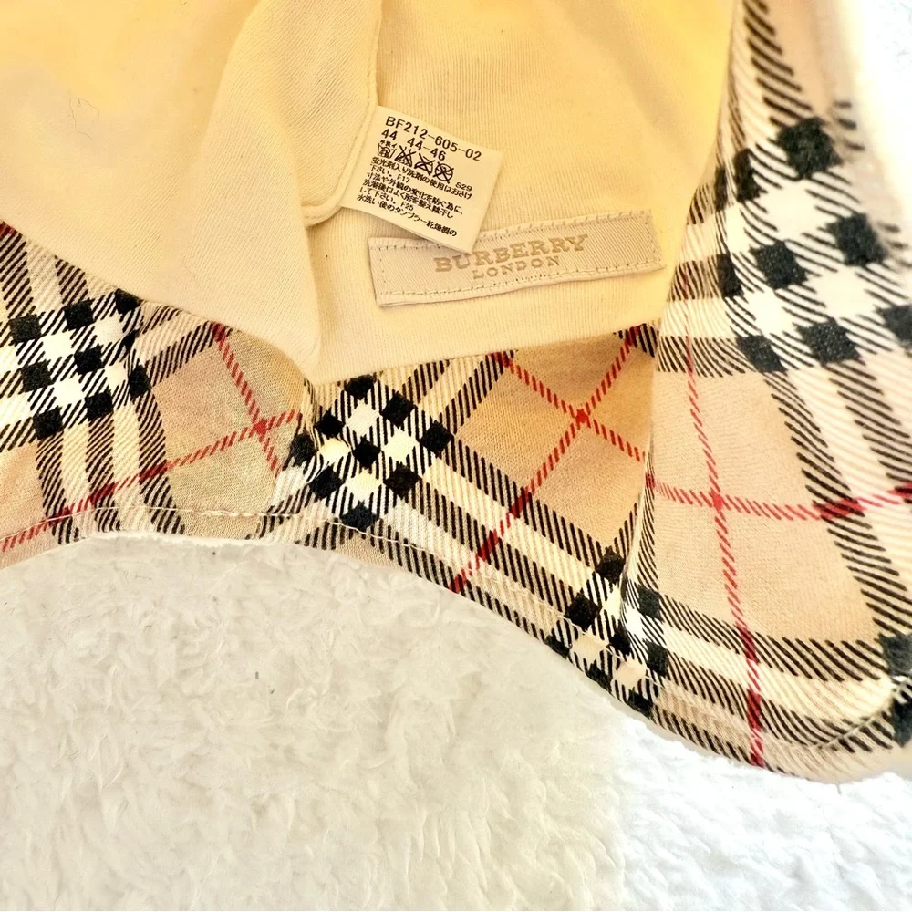Burberry Baby Hat Girls Boys Unisex Nova Check Sheep White Plaid corduroy